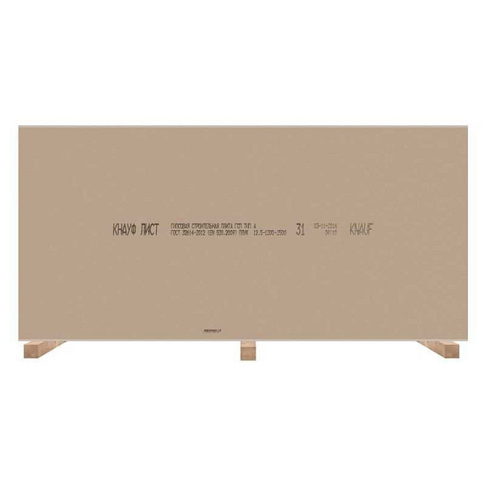 Гипсокартон Knauf 12.5x1200x2600 стандартный