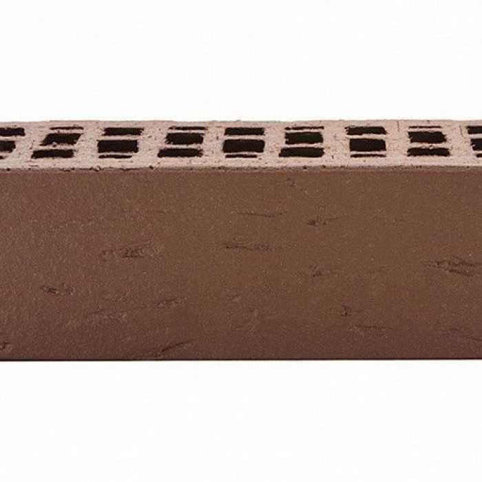 Кирпич облицовочный ЛСР темно-коричневый рустик, утолщенные стенки, М175, 250*120*65 мм - фото 4